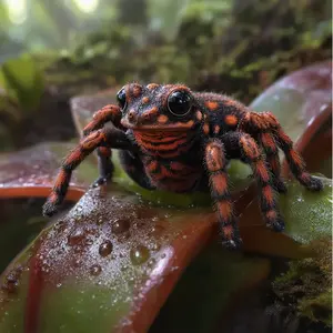 Strawberry frog + Tarantula
